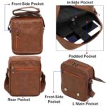 Storite PU Leather Small Sling Bag For Man Side Bag Crossbody Travel Office Business Messenger One Side Shoulder Bag for Men & Women - Tan Brown (20 x 7 x 25.5 Cm) - Image 4