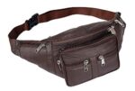 K London Genuine Leather Waist Bag for Men & Women | Brown Travel Pouch, Passport Holder & Fanny Pack | Multi Pocket Utility Belt Bag with Adjustable Strap for Travel & Daily Use (268_Brown) - Image 3