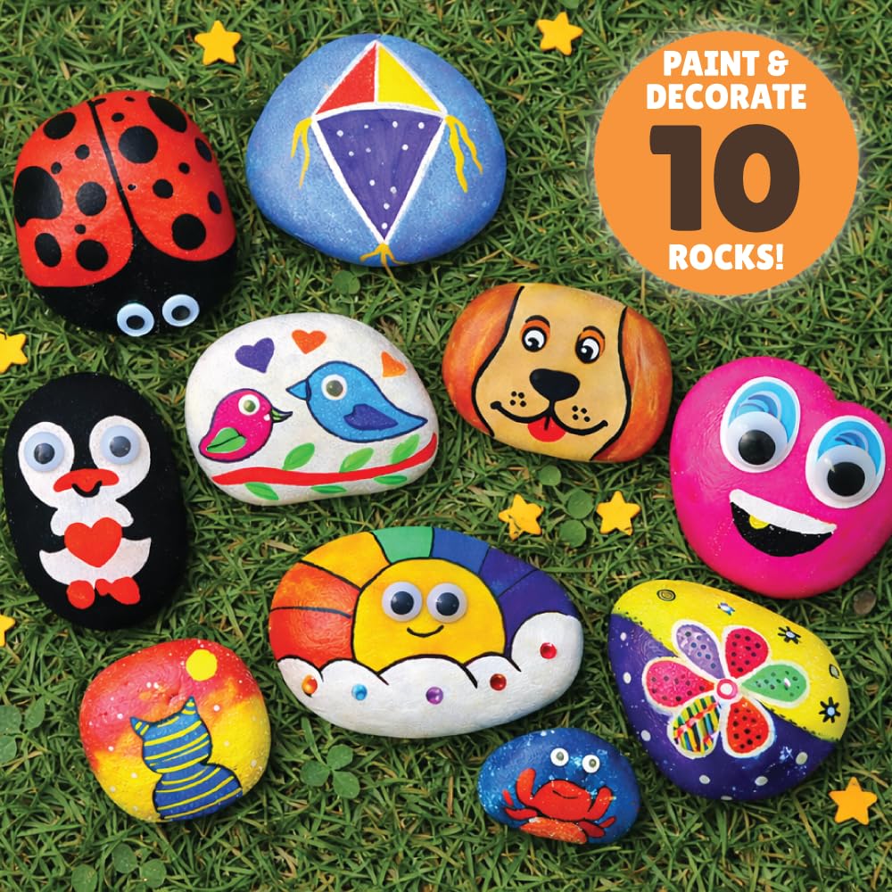 Kalakaram DIY Rock Painting Kit | Painting Kit for Kids Ages 4, 5, 6, 7, 8, 9, 10, 11, 12, 13, 14, Multicolor | Mess Free Art & Craft Activity for Girls & Boys, Craft Kits & Supplies | Stone Color Art, Gifts for Adults - Image 3