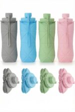 Portable Silicone Water Bottle -600 ML (Grey) - Image 6