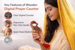 Wooden Digital Prayer Counter with Compass,Prayer Beads, for Pooja Meditation Japa Puja Mantra Mala Portable Finger Rotating Hand Tally Number Counter with Compass Tasbih Slamic Misbaha. - Image 4