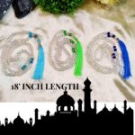 Islamic Prayer Crystal Beads Tasbeeh with Silk Tassel, Skyblue Green Nevy Blue Color For Dhikar Best Gift of Hajj Umrah, Ramadan as Sadqa-e-Jariya Set of 3 - Image 7