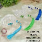 Islamic Prayer Crystal Beads Tasbeeh with Silk Tassel, Skyblue Green Nevy Blue Color For Dhikar Best Gift of Hajj Umrah, Ramadan as Sadqa-e-Jariya Set of 3 - Image 8