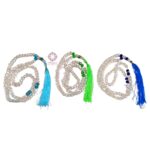 Islamic Prayer Crystal Beads Tasbeeh with Silk Tassel, Skyblue Green Nevy Blue Color For Dhikar Best Gift of Hajj Umrah, Ramadan as Sadqa-e-Jariya Set of 3 - Image 9