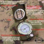 FADED Professional Lensatic Sighting Compass with Carrying Case | Waterproof & Shakeproof Military-Style Compass for Hiking, Camping, Outdoor Survival & Adventure (Army Green) - Image 5