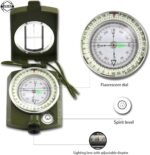 FADED Professional Lensatic Sighting Compass with Carrying Case | Waterproof & Shakeproof Military-Style Compass for Hiking, Camping, Outdoor Survival & Adventure (Army Green) - Image 7