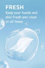 64 Mini Wet Wipes, Disposable Pocket Water Tissues for Kids & Adults, Alcohol & Fragrance Free, Skin-Safe Baby Wipes for Hand & Face, Travel-Friendly Pack (Sky Blue, 64 Wipes X 1 Pack) - Image 5