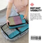 FATMUG Polyester Packing Cubes Travel Pouch Bag, Clothes Organiser Set Of 4(2 Large, 2 Medium) - Sky Blue - Image 9