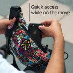 Supervek Pro Waist Bag for Men & Women – Lightweight Crossbody Waist Bag Chest Fanny Pack Pouch with Water Proof Zipper– Hip Belt Bag for Travel, Hiking, Festivals, Cycling & Outdoors- Lit Fire - Image 5