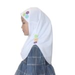 Girls Instant Hijab – Soft Kids Muslim Scarf with Flower, Breathable One-Piece Headscarf for Toddlers Age 2-8 - Image 3