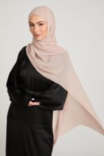 AN NISA (THE WOMAN) POIOTITA - Sunset Beige Scarf for Women | Georgette Chiffon Blend Dupatta | Hijab Head Wrap Stole | Size - 180x70cm | Soft Breathable Lightweight - Image 3