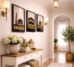 CraftsCy Islamic Mosque Wall Art Set of 3 | Kaaba, Masjid Al Haram & Al Aqsa Wall Decor | Acrylic Islamic Wall Hanging for Living Room, Prayer Room, Ramadan Gift | 11 x 8 Inches Panels - Image 5