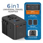 Orei 45Watt Universal Charger Adapter | 3X USBC 2XUSB A - 6-in-1 International Travel Adapter | Universal Travel Adapter Compatible 150+ Countries | Type C, A, G, I Compatible, Black - Image 3