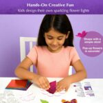 Chalk and Chuckles Flower Lights – DIY Foil Art Craft Kit for Girls 9–12, Create 3D Flowers with LED String Lights, Mess-Free Creative Activity & Glowing Room Decor, Birthday Gift for Kids Age 8+ - Image 4