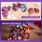 Chalk and Chuckles Flower Lights – DIY Foil Art Craft Kit for Girls 9–12, Create 3D Flowers with LED String Lights, Mess-Free Creative Activity & Glowing Room Decor, Birthday Gift for Kids Age 8+ - Image 7