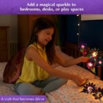 Chalk and Chuckles Flower Lights – DIY Foil Art Craft Kit for Girls 9–12, Create 3D Flowers with LED String Lights, Mess-Free Creative Activity & Glowing Room Decor, Birthday Gift for Kids Age 8+ - Image 8