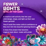 Chalk and Chuckles Flower Lights – DIY Foil Art Craft Kit for Girls 9–12, Create 3D Flowers with LED String Lights, Mess-Free Creative Activity & Glowing Room Decor, Birthday Gift for Kids Age 8+ - Image 9