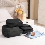 EUME Storage Pods, Set of 4 - Polyester Packing Cubes for Men and Women Luggage Travel Organizer Set of Packing Bag 4 (2 Large, 2 Medium Toiletry Bag) (Black) - Image 8