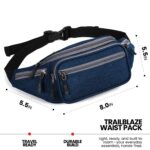 FATMUG Waist Pouch, Money Belt Pouch for Travel, Running, Jogging, Cycling, Hiking, Outdoor- Navy Blue - Image 3