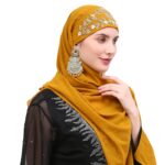 Envius Bridal Hijab Hand Embroidered Party Look Ready To Wear Hijab - Image 4