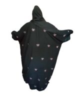Women's Black Abaya with Pink Bow Pattern, Full Length Traditional Islamic Burqa, Up to 78 Inches round Chest and 56 inches long NO DUPATTA ABAYA. - Image 3