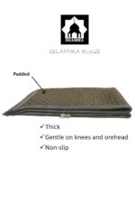 Islamika Prayer Mat Thick Islamic Muslim Rug - Padded mat Sajadah Men Women with Islam Prayer Beads for Eid Travel Ramadan, Soft and Padded (Gray) - Image 3