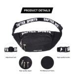 DAFTER Polyester Waist Bag for Unisex Premium Stitching, Zippers, Waterproof pocket for Hiking Travel Camping Running Sports Outdoors with Adjustable Strap - Image 4