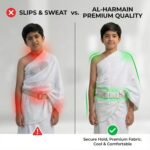 Kids (Bacche ka) Ihram Belt | Hajj Umrah | White PU Leather | Adjustable Waist Size 19–25 | 2 Pockets | Sharia Compliant | Al-Harmain - Image 4