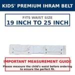 Kids (Bacche ka) Ihram Belt | Hajj Umrah | White PU Leather | Adjustable Waist Size 19–25 | 2 Pockets | Sharia Compliant | Al-Harmain - Image 5