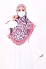 Women's Floral Printed Hijab | Ready-to-Wear Modest Headscarf | Lightweight Soft Fabric Instant Hijab | Elegant Scarf for Prayer and Casual Outfits - Image 3