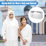 Ihram Belt for Men Hajj Umrah - Adjustable Ihram Money Belt with Pockets Hajj Belt Fashion Waist Packs Umrah Essentials Free-Size, White, One Size, Style a - Image 7