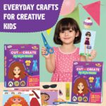 SparkLPlay Craft Kit for Kids - DIY Scissor Skills Activity Set - with 18 Hairstyle & Dress-up Crafts for Girls Ages 3+ (My Style Studio) - Image 3