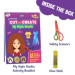 SparkLPlay Craft Kit for Kids - DIY Scissor Skills Activity Set - with 18 Hairstyle & Dress-up Crafts for Girls Ages 3+ (My Style Studio) - Image 6