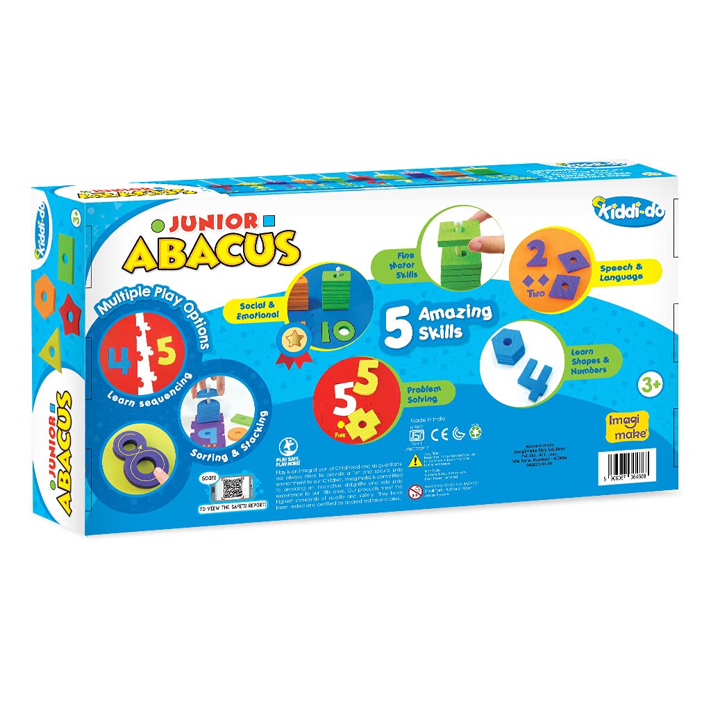 Imagimake Junior Abacus | Learn Number, Shapes & Colours | Abacus for Kids | Educational Toys for 3+ Year Old | Stacking Toys | Montessori Toys | Gift for 3 Year Old boy & Girl,Multicolor - Image 5