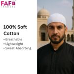 FAF Men’s Muslim Prayer Skull Cap | Cotton Islamic Topi for Namaz, Salah & Masjid | Stylish Turkish Caps for Men | Comfortable Cap for Man, Boys & Kids (Pack of 7 Any 6 Colours + 1 White Family Pack) - Image 3
