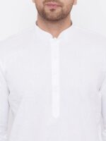 VASTRAMAY Men's White Cotton Kurta | Classic White Cotton Kurta | Ethnic Wear for Festivals, Weddings - Image 6