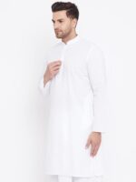 VASTRAMAY Men's White Cotton Kurta | Classic White Cotton Kurta | Ethnic Wear for Festivals, Weddings - Image 7