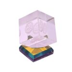 Elegant Allah Muhammad Crystal Cube Showpiece for Car Dashboard & Home Décor | 3D Laser Engraved Glass Islamic Gift | Compact Size 5x4 cm | Premium Reflective Base - Image 5