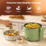 Cookwell Multipurpose Cook Kettle With 1.5L Nonstick Inner Pot, Stainless Steel Mess, Idli Stand, Stainless Steel Steamer, Egg Tray (600W) - Image 3