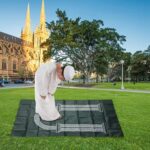 Club Bollywood®Muslim Prayer Rug Prayer Mat Worship Rugs Prayer Blanket for Kids Men Green|Home & Garden | Blankets & Throws|1 Piece Muslim Prayer Rug - Image 5