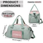 Storite Nylon 46Cm Travel Duffle Bag for Women with Dry and Wet Separate Pocket, Lightweight Backpack with Shoe Compartment Carry Luggage Bag for Men & Women (GreenPink, 46x23x25 cm) - Image 3