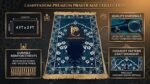 Premium Velvet Janamaz - Ultra Soft 4 x 2 feet Large Prayer Mat for Namaz | Luxury Islamic Gift Washable Foldable Travel Muslim Sajadah Rug for Living Room & Bedroom (1, Blue) - Image 4