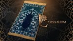 Premium Velvet Janamaz - Ultra Soft 4 x 2 feet Large Prayer Mat for Namaz | Luxury Islamic Gift Washable Foldable Travel Muslim Sajadah Rug for Living Room & Bedroom (1, Blue) - Image 6