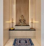 Prayer Aasan/Mat Traditional Design Velvet Aasan | Meditation Prayer Carpet Mat | Pooja Aasan Mat | Multipurpose Premium Velvet Rug Mat Pack of 2-Blue - Image 3