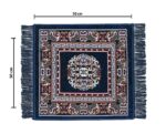 Prayer Aasan/Mat Traditional Design Velvet Aasan | Meditation Prayer Carpet Mat | Pooja Aasan Mat | Multipurpose Premium Velvet Rug Mat Pack of 2-Blue - Image 4