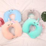 DC DECORIO Kids Travel Pillow,Unicorn Fiber with,U-Shaped Airplane, Car Flight Head Neck Support Pillow for Adults Toddler Children,Boys,Girls (Pink) - Image 5