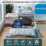 ABOUT SPACE 3 Pack Vacuum Bags for Travel with Hand Pump (1 Large/2 Medium) Polyamide Polyethylene Airtight Ziplock Reusable Space Saver Compression Storage Bags for Packing Vaccine Sealer Bags (Blue) - Image 3