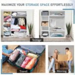 ABOUT SPACE 3 Pack Vacuum Bags for Travel with Hand Pump (1 Large/2 Medium) Polyamide Polyethylene Airtight Ziplock Reusable Space Saver Compression Storage Bags for Packing Vaccine Sealer Bags (Blue) - Image 5