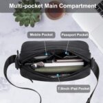 Arctic Hunter Sling Bag for Men Small 2.8L Side Bag Sleek Crossbody Bag for upto 8" iPad Premium Shoulder Bag for Travel Water-resistant Messenger Bag for Office Daily Casual, Black - Image 3