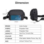 Arctic Hunter Sling Bag for Men Small 2.8L Side Bag Sleek Crossbody Bag for upto 8" iPad Premium Shoulder Bag for Travel Water-resistant Messenger Bag for Office Daily Casual, Black - Image 8